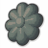 Retro Halftoonbloem Sticker (Voorkant)