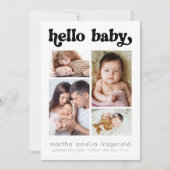 Retro Hallo Baby Aankondiging geboorte (Voorkant)