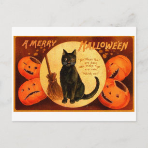 Retro  Halloween A Merry Halloween Briefkaart
