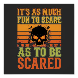 Retro Halloween angstaanjagend schedelontwerp_1 Perfect Poster
