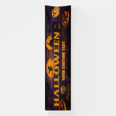 Retro Halloween Banner - Skulls & Ghosts spookacht (Verticaal)