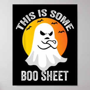 Retro Halloween Boo Ghost Kostuum Dit is een boek Poster
