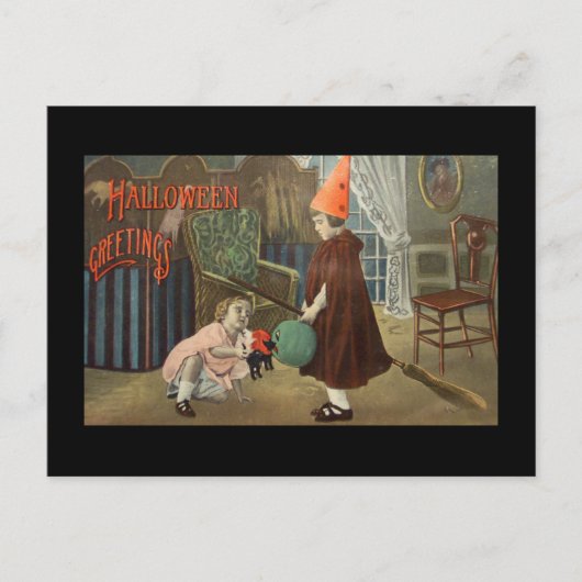 RETRO HALLOWEEN Carte postale "HALLOWEEN GREETINGS (Devant)