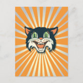 Retro Halloween Cat Briefkaart (Voorkant)