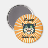 Retro Halloween Cat Magneet (Voorkant / Achterkant)