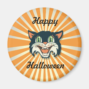 Retro  Halloween Cat Magneet
