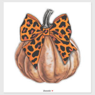 Retro Halloween Coquette Strik Pompoen Griezelige Sticker