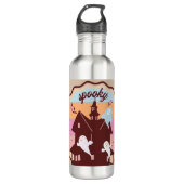 Retro Halloween Costume Spooky Haunted House Ghost Waterfles (Voorkant)