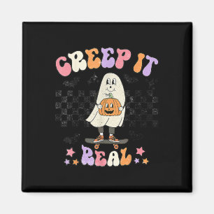 Retro Halloween Creep het echte Ghost Boy Fa Magneet