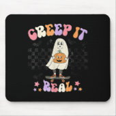 Retro Halloween Creep het echte Ghost Boy Fa Muismat (Voorkant)