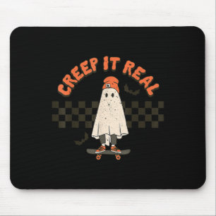 Retro Halloween Creep het echte Ghost Boy Herfst S Muismat