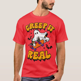 Retro Halloween Creep the Real Ghost Hallow T-shirt