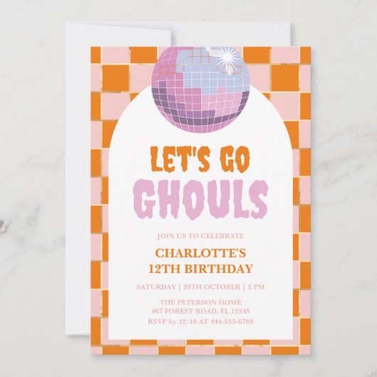 Retro Halloween Disco Anniversaire Invitation (Devant)