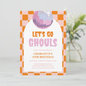 Retro Halloween Disco Anniversaire Invitation (Debout devant)