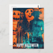 Retro Halloween dubbele blootstelling Briefkaart (Voorkant / Achterkant)