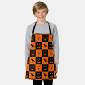 Retro Halloween Faces apron Schort (Gedragen)