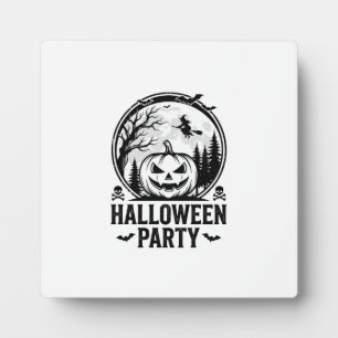 Retro Halloween-feest Pompoen Heks T-shirt Ontwerp Fotoplaat