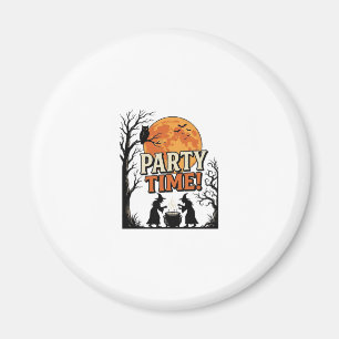 Retro Halloween Feest Tijd Heks Ketel Shirt_ Magneet