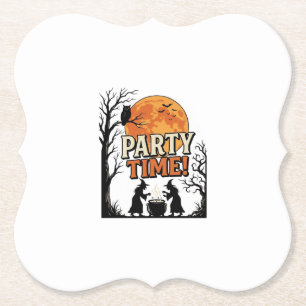 Retro Halloween Feest Tijd Heks Ketel T-shirt_ Kartonnen Onderzetters