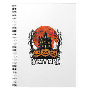 Retro Halloween Feesttijd Geest Pompoen Shirt_1 Notitieboek
