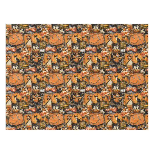 Retro  Halloween Fun Collage Tafelkleed (Voorkant (Horizontaal))
