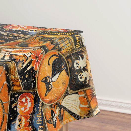 Retro  Halloween Fun Collage Tafelkleed (Voorbeeld)