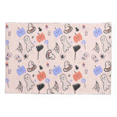 Retro Halloween  Gedekte Doodles Kussensloop (Achterkant)