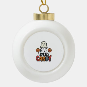 Retro Halloween Geef Me Snoep Geest T-Shirt Ontwer Keramische Bal Ornament