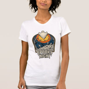 Retro Halloween Geest Kerkhof Gravure Shirt_ T-shirt