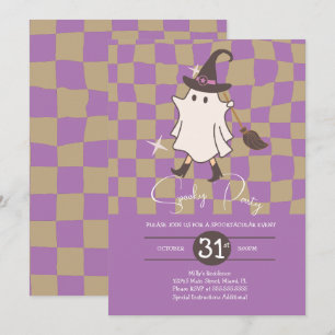 Retro Halloween Geest Spel Halloween Verjaardagsfe Kaart