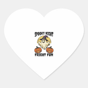 Retro Halloween Geest Verschrikkelijke Pompoen Shi Hart Sticker