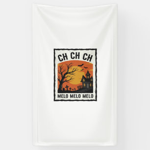 Retro Halloween Geheime Boom Silhouet Shirt De Spandoek