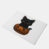 Retro Halloween Ghost en Cat Oversized T-Shirt Deurmat (Schuin)