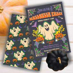 Retro Halloween Ghost Poster stijl party Kaart