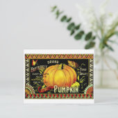 Retro  Halloween Golden Pumpkin Briefkaart (Staand voorkant)