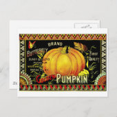 Retro  Halloween Golden Pumpkin Briefkaart (Voorkant / Achterkant)