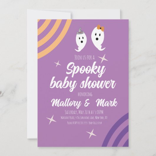 Retro Halloween Groovy Party Baby shower Kaart (Voorkant)