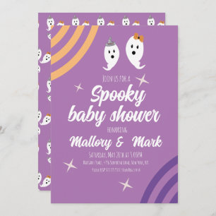 Retro Halloween Groovy Party Baby shower Kaart
