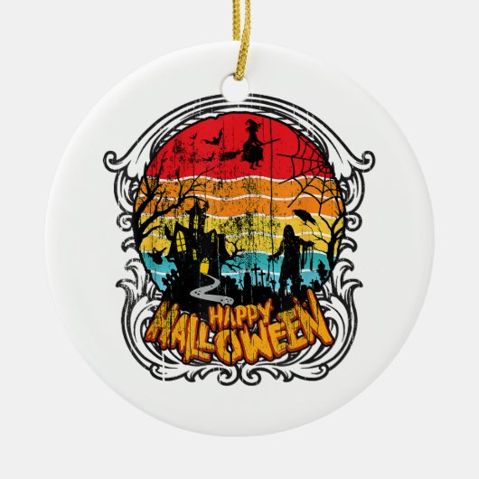 Retro  Halloween -  Halloween Keramisch Ornament (Voorkant)