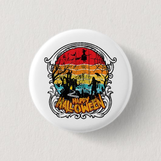 Retro  Halloween -  Halloween Ronde Button 3,2 Cm (Voorkant)