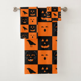Retro Halloween-handdoekset Bad Handdoek