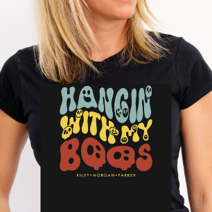 Retro Halloween Hangin met mijn Boos Custom Name T-shirt