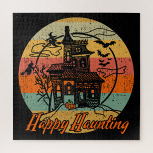 Retro Halloween Happy Haunting Haunting House Legpuzzel