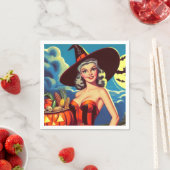 Retro halloween Heks Pin-up Servet (Insitu)