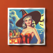 Retro halloween Heks Pin-up Servet