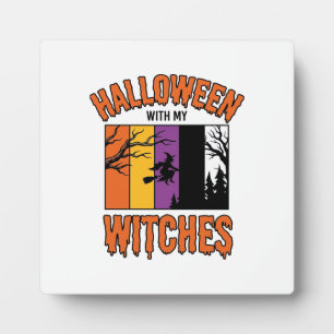Retro Halloween Heksen Heks Bezems T-Shirt Desi Fotoplaat