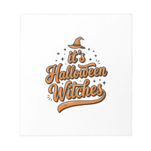 Retro Halloween Heksen Typography T-shirt Ontwerp_ Notitieblok