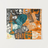  Retro Halloween Herfst 90s Klassieke collage Wandkleed (Voorkant (horizontaal))