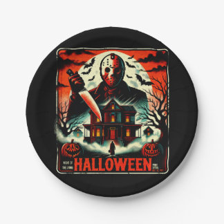 Retro Halloween Horror Night 80s Slasher Sfeer Papieren Bordje