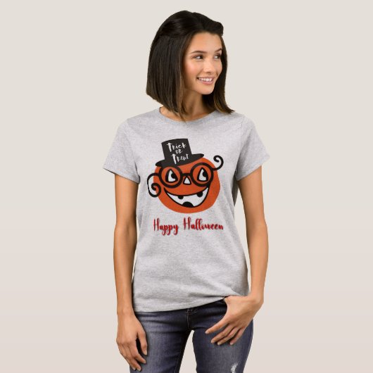 Retro Halloween Jack-o-lantern T-Shirt (Voorkant volledig)